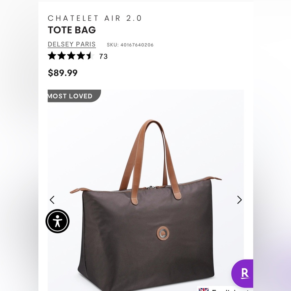 NWOT Delsey Paris Tote Bag